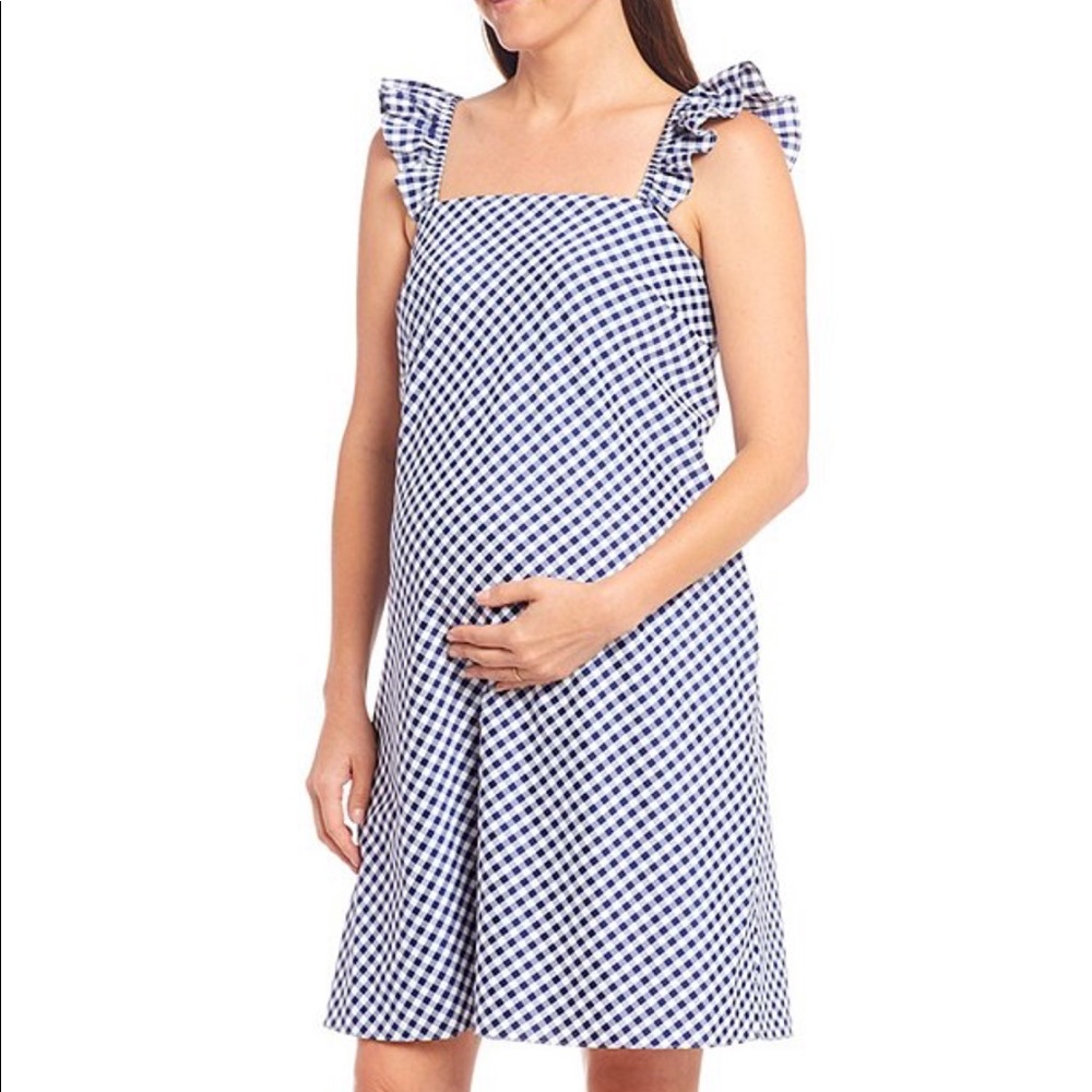 Blair Maternity Sleeveless Gingham Dress